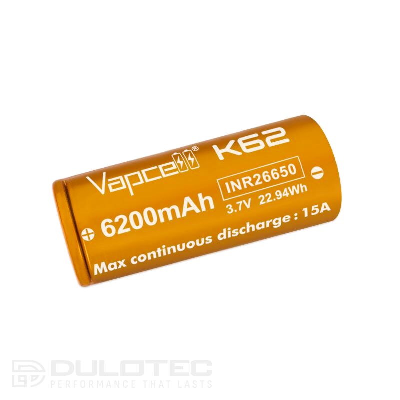 Батерия Vapcell 26650 K62 6200mAh 15A с изпъкнал плюс » Dulotec.BG Батерия Vapcell 26650 K62 6200mAh 15A с изпъкнал плюс » Dulotec.BG