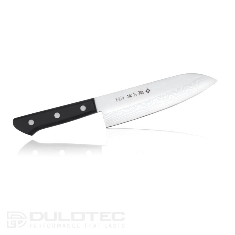 Кухненски нож Tojiro DP Damascus Santoku Knife 170мм F-331 - VG10 - ламинат 37 пласта » Dulotec.BG