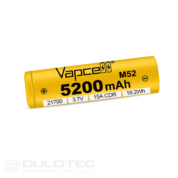 Батерия Vapcell M52 21700 5200mAh със защита и изпъкнал плюс » Dulotec.BG