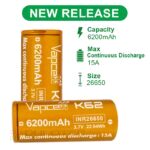 Батерия Vapcell 26650 K62 6200mAh 15A с изпъкнал плюс » Dulotec.BG Батерия Vapcell 26650 K62 6200mAh 15A с изпъкнал плюс » Dulotec.BG