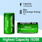 Батерия Vapcell 18350 F14 1400mАh 3A » Dulotec.BG