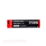 Батерия Vapcell Dulotec 18650 M35 3500mAh USB-C с изпъкнал плюс и защита » Dulotec.BG
