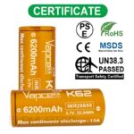 Батерия Vapcell 26650 K62 6200mAh 15A с изпъкнал плюс » Dulotec.BG Батерия Vapcell 26650 K62 6200mAh 15A с изпъкнал плюс » Dulotec.BG
