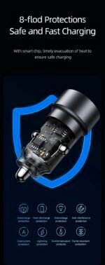 Зарядно за кола, USAMS US-CC208 C39 60W, 1 usb C + 1 usb A, 2 изхода CC208CC01 » Dulotec.BG Зарядно за кола, USAMS US-CC208 C39 60W, 1 usb C + 1 usb A, 2 изхода CC208CC01 » Dulotec.BG