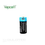 Батерия Vapcell P1608A 16340 800mAh със защита и Micro USB зареждане » Dulotec.BG