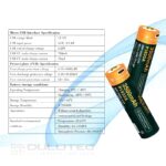 Батерия Vapcell P1835A 18650 3500mAh 10A със защита и Micro USB зареждане » Dulotec.BG