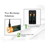 Батерия Vapcell P1835A 18650 3500mAh 10A със защита и Micro USB зареждане » Dulotec.BG
