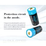 Батерия Vapcell P1608A 16340 800mAh със защита и Micro USB зареждане » Dulotec.BG