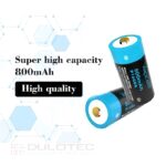 Батерия Vapcell P1608A 16340 800mAh със защита и Micro USB зареждане » Dulotec.BG