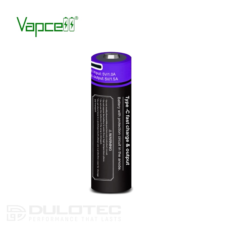 Батерия Vapcell P2150A 21700 5000mAh 10A със защита и USB-C зареждане » Dulotec.BG