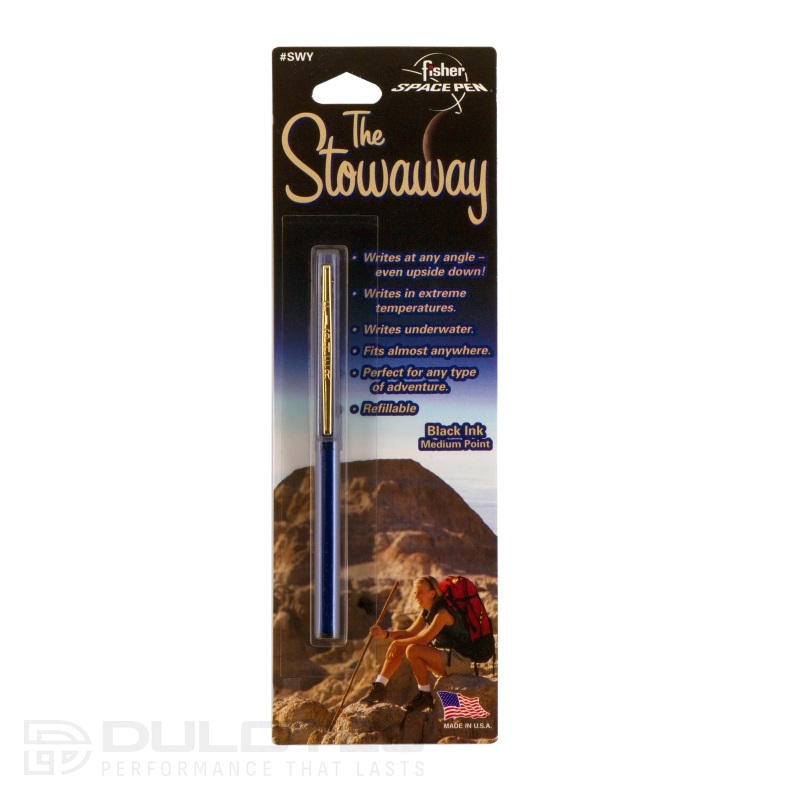 Химикалка Fisher Space Pen Blue Stowaway Anodized Aluminium Clip Blister SWY/C-Blue » Dulotec.BG