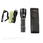 Тактически фенер Dulotec Guardian, 1800 лумена, 700 метра, 5200 mAh батерия, магнитно зареждане, калъф » Dulotec.BG