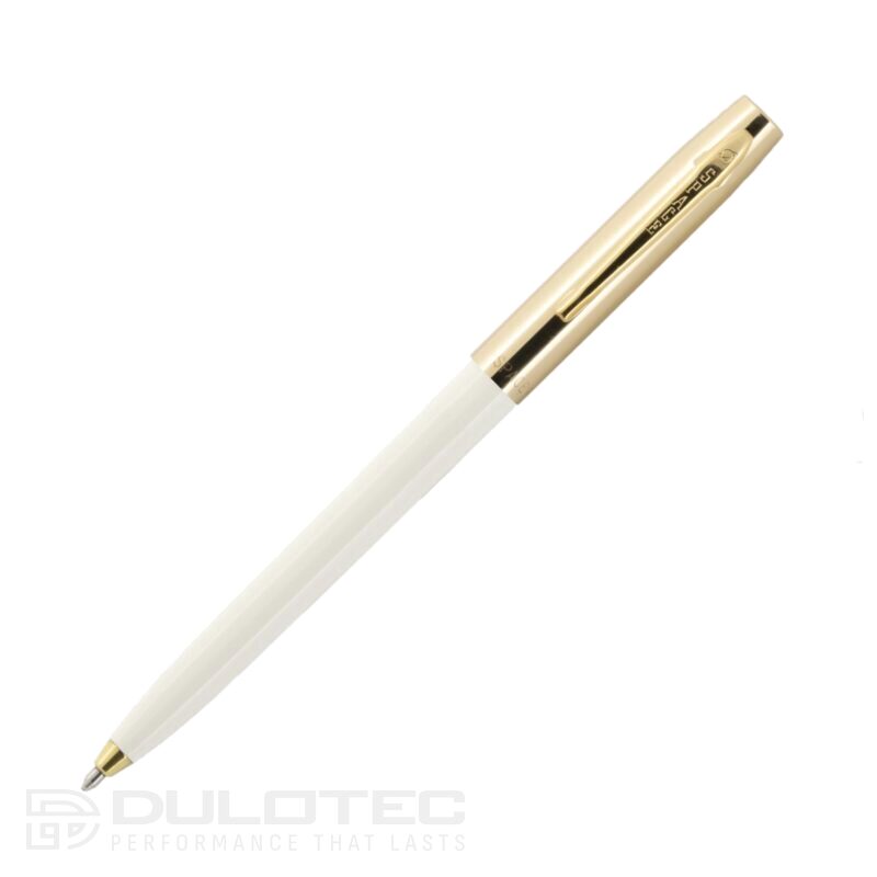 Химикалка Fisher Space Pen Cap-O-Matic Brass cap White barrel 775G-W в подаръчна кутия » Dulotec.BG