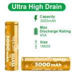 Батерия ултра високоразрядна Vapcell 18650 U30 3000mAh 30A » Dulotec.BG