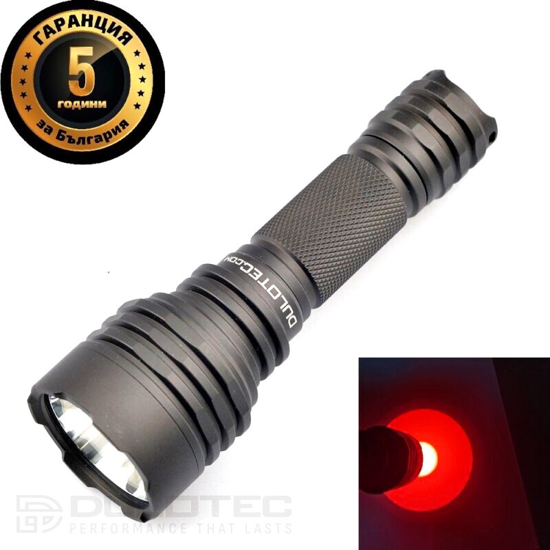 Фенер Dulotec Convoy C8+ с червена светлина, с батерия и зарядно » Dulotec.BG