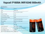 Батерия Vapcell 16340 P1609A 950mAh 3A » Dulotec.BG