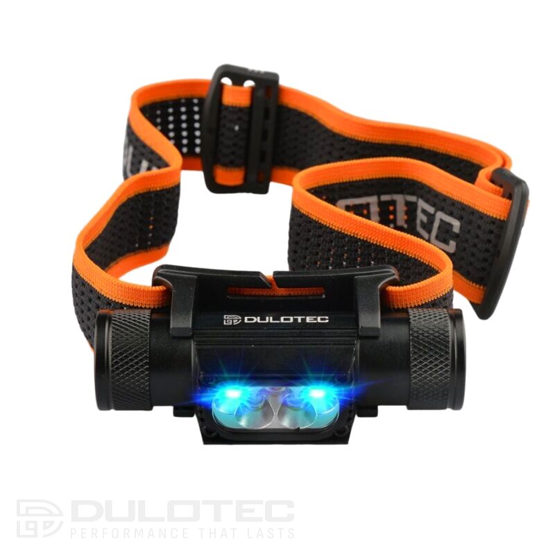Мощен челник Dulotec H4 Pro + батерия 3400 mAh, с бяла и синя светлина » Dulotec.BG