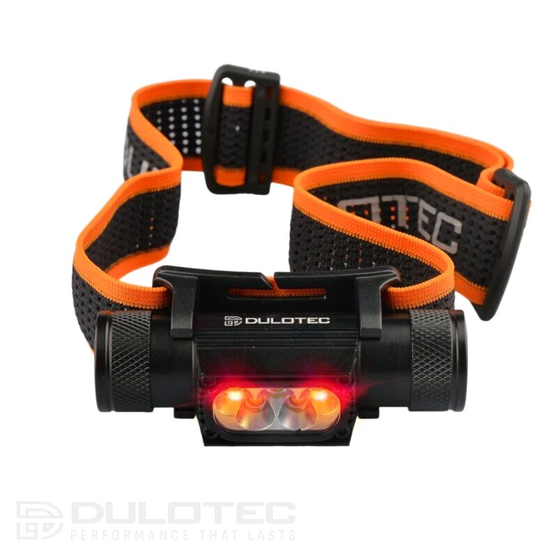 Мощен челник Dulotec H2 + батерия 3400 mAh, с бяла и червена светлина » Dulotec.BG