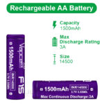 Батерия Vapcell 14500 F15 1500mAh 3A » Dulotec.BG