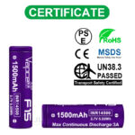 Батерия Vapcell 14500 F15 1500mAh 3A » Dulotec.BG