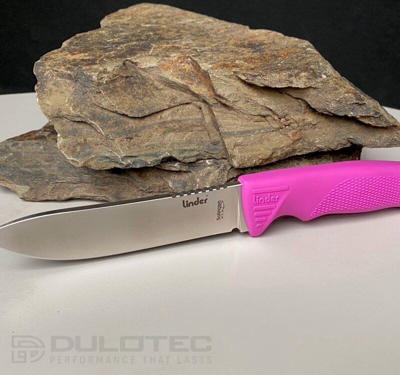 Нож с фиксирано острие Linder Super Edge 2 - розова дръжка » Dulotec.BG