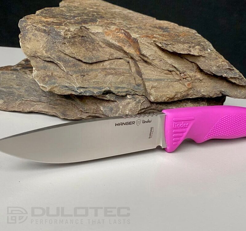 Нож с фиксирано острие Linder Drugar Super Edge 6 - розова дръжка » Dulotec.BG