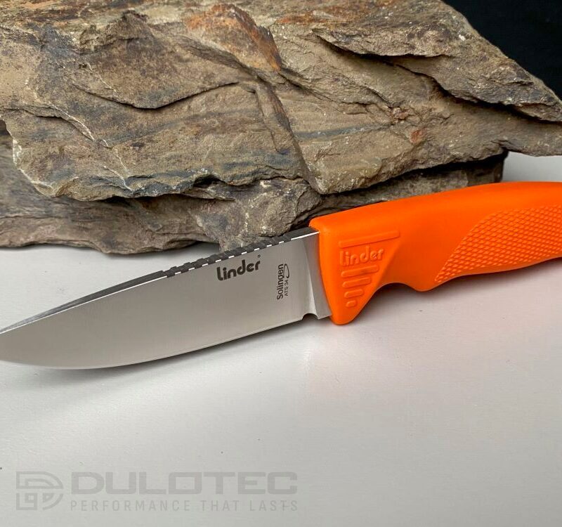 Нож с фиксирано острие Linder Super Edge 1 - оранжева дръжка » Dulotec.BG