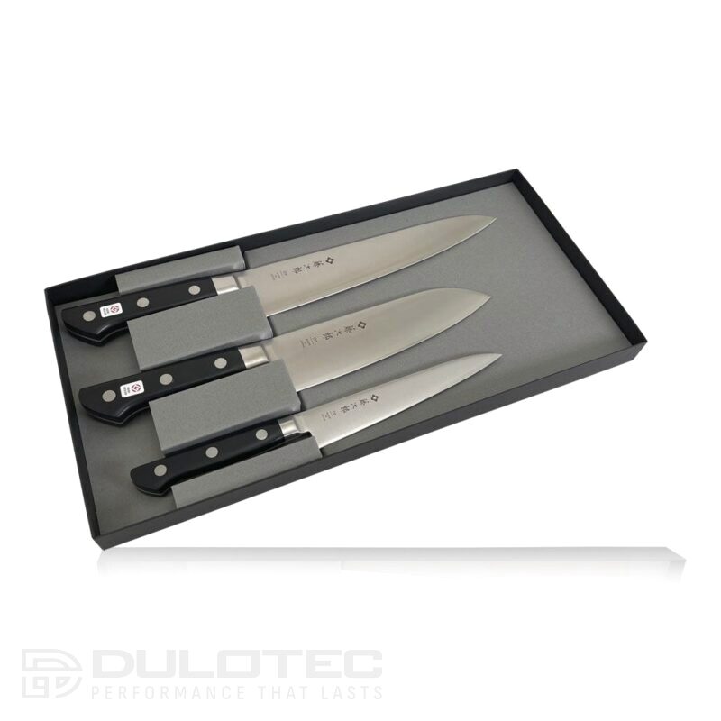Комплект професионални кухненски ножове Tojiro DP FT-032 - VG10 ламинат » Dulotec.BG
