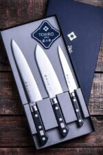 Комплект професионални кухненски ножове Tojiro DP FT-032 - VG10 ламинат » Dulotec.BG