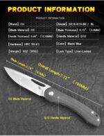 Сгъваем нож D2 G-10 CH KNIVES 3015 Black » Dulotec.BG