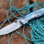 Сгъваем нож CH KNIVES AKEMI M390 Titanium Blue 84мм » Dulotec.BG