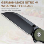 Сгъваем джобен нож Civivi Elementum Wharncliffe Nitro-V G10 зелен » Dulotec.BG