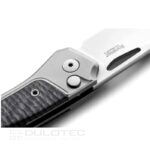 Сгъваем нож LionSteel TWAIN MagnaCut Титан/Карбон Сив » Dulotec.BG