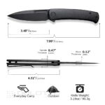 Джобен нож CIVIVI Caetus 14C28N Micarta Black 88mm » Dulotec.BG