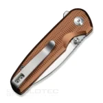 Сгъваем нож CIVIVI Mini Shakan Nitro-V кафяв алуминий » Dulotec.BG