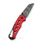 Сгъваем нож CIVIVI Pragma Damascus Aluminum Red 55.9мм » Dulotec.BG