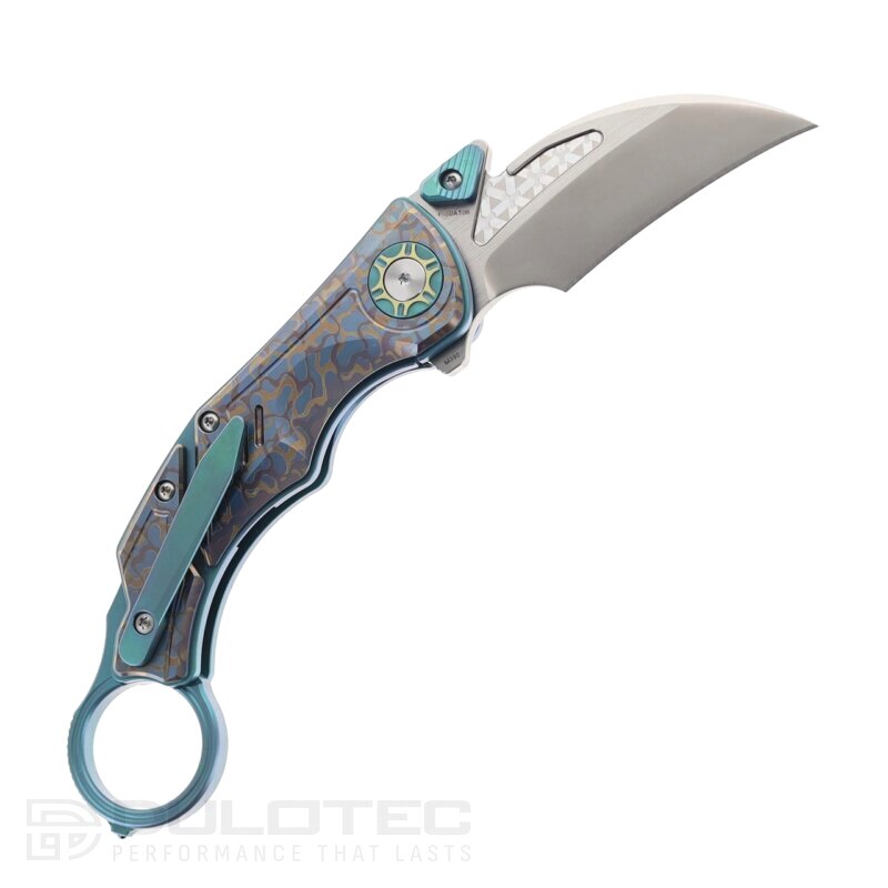 Тактически сгъваем нож карамбит Critical Strike Predator M390 Titanium Camo » Dulotec.BG