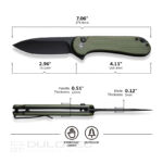 Нож Civivi Elementum II Nitro-V Black Blade G10 OD Green Handle » Dulotec.BG