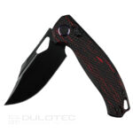 Сгъваем нож Kunwu Django XL Elmax G Mascus червено-черен » Dulotec.BG