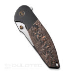 Джобен нож с титанова дръжка WE Knife Nitro OG CPM 20CV Black & Copper Foil Carbon » Dulotec.BG