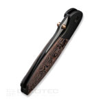 Джобен нож с титанова дръжка WE Knife Nitro OG CPM 20CV Black & Copper Foil Carbon » Dulotec.BG