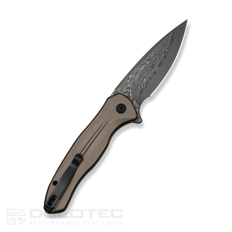 Нож CIVIVI Button Lock Kitefin Damascus Brownish Gray Aluminum » Dulotec.BG
