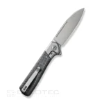 Нож WEKNIFE Button Lock Kitefin Damasteel Черен Титан и Въглеродни Влакна » Dulotec.BG