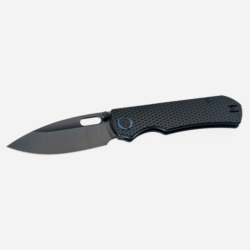 Нож KUNWU Verta Excalibur Elmax Titanium Diamond Texture Full Black