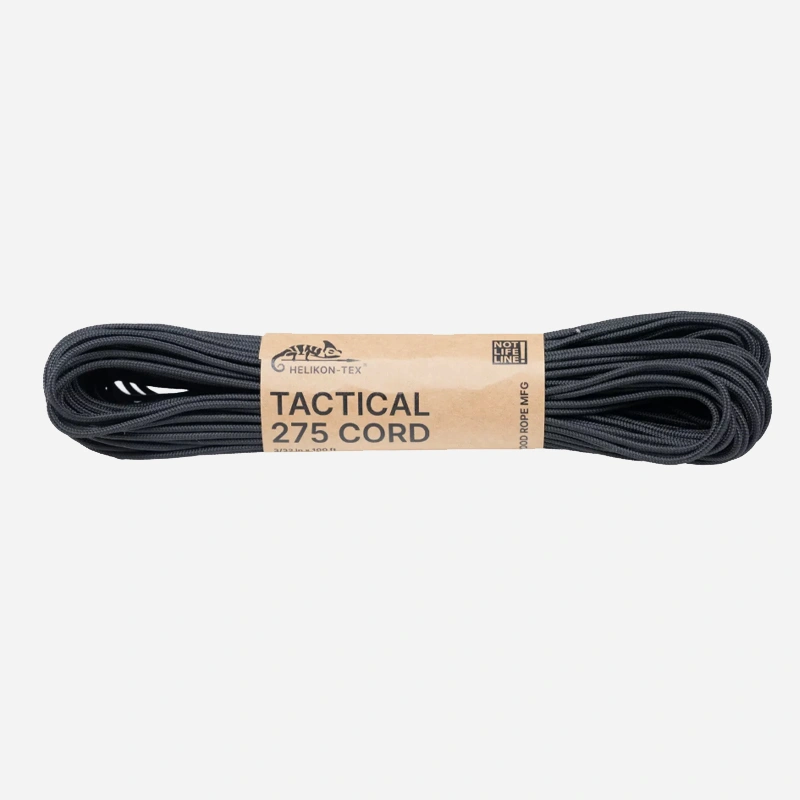 Тактическо въже Helikon-tex 275 Cord Black 30 м » Dulotec.BG